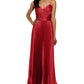 Vestido de festa Betsy &amp; Adam feminino, plissado, de cetim, vermelho, tamanho 6