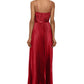 Vestido de festa Betsy &amp; Adam feminino, plissado, de cetim, vermelho, tamanho 6
