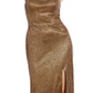 Vestido metálico com alças nas costas Blondie Nites Junior, amarelo, tamanho 5