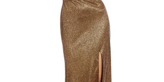 Blondie Nites Women's Front Slit Maxi Evening Dress Yellow Size 9