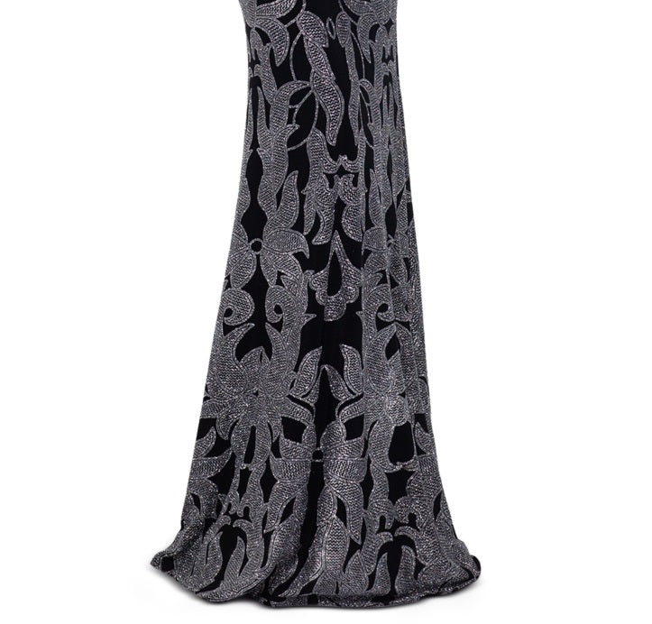 Vestido feminino Betsy &amp; Adam com estampa de glitter, preto, tamanho 16