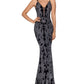 Vestido feminino Betsy &amp; Adam com estampa de glitter, preto, tamanho 16