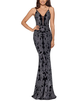 Vestido feminino Betsy &amp; Adam com estampa de glitter, preto, tamanho 16