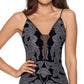 Vestido feminino Betsy &amp; Adam com estampa de glitter, preto, tamanho 16
