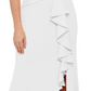 Vestido Betsy &amp; Adam Feminino Decote Canoa Cascata Detalhe Babados Branco Tamanho 12 Petite
