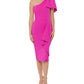 Vestido tubinho com laço e um ombro só Betsy &amp; Adam feminino, rosa, tamanho 2