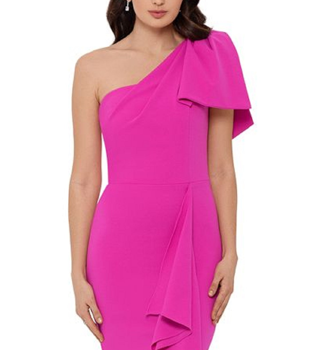 Vestido tubinho com laço e um ombro só Betsy &amp; Adam feminino, rosa, tamanho 2