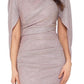 Vestido longo com glitter e gola alta Betsy &amp; Adam para mulheres, rosa, tamanho 4, pequeno