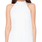 Vestido de crepe assimétrico de chiffon com sobreposição Betsy &amp; Adam para mulheres, tamanho 6, branco