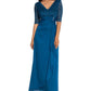 Vestido feminino Betsy &amp; Adam com detalhe em cascata e renda, azul, tamanho 16