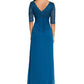 Vestido feminino Betsy &amp; Adam com detalhe em cascata e renda, azul, tamanho 16