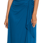 Vestido feminino Betsy &amp; Adam com detalhe em cascata e renda, azul, tamanho 16