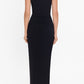 Vestido feminino Betsy &amp; Adam com babados e decote em V, preto, tamanho 8