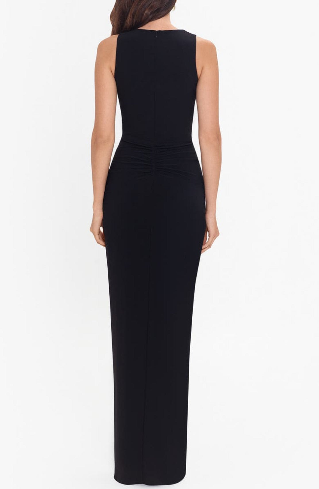 Vestido feminino Betsy &amp; Adam com babados e decote em V, preto, tamanho 8