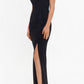 Vestido feminino Betsy &amp; Adam com babados e decote em V, preto, tamanho 8