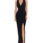 Vestido feminino Betsy &amp; Adam com babados e decote em V, preto, tamanho 8
