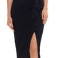 Vestido feminino Betsy &amp; Adam com babados e decote em V, preto, tamanho 12