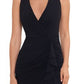 Vestido feminino Betsy &amp; Adam com babados e decote em V, preto, tamanho 12