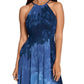 Vestido de festa feminino Betsy &amp; Adam estampado em chiffon, azul, tamanho 4