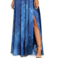 Vestido de festa feminino Betsy &amp; Adam estampado em chiffon, azul, tamanho 4