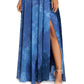Vestido de festa feminino Betsy &amp; Adam estampado em chiffon, azul, tamanho 6