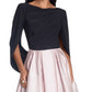 Vestido Betsy &amp; Adam Feminino com Costas Drapeadas e Ajuste Flare, Marrom, Tamanho 8