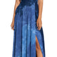 Vestido de festa feminino Betsy &amp; Adam estampado em chiffon, azul, tamanho 10, pequeno