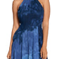 Vestido de festa feminino Betsy &amp; Adam estampado em chiffon, azul, tamanho 10, pequeno
