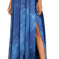 Vestido de festa feminino Betsy &amp; Adam estampado em chiffon, azul, tamanho 10, pequeno