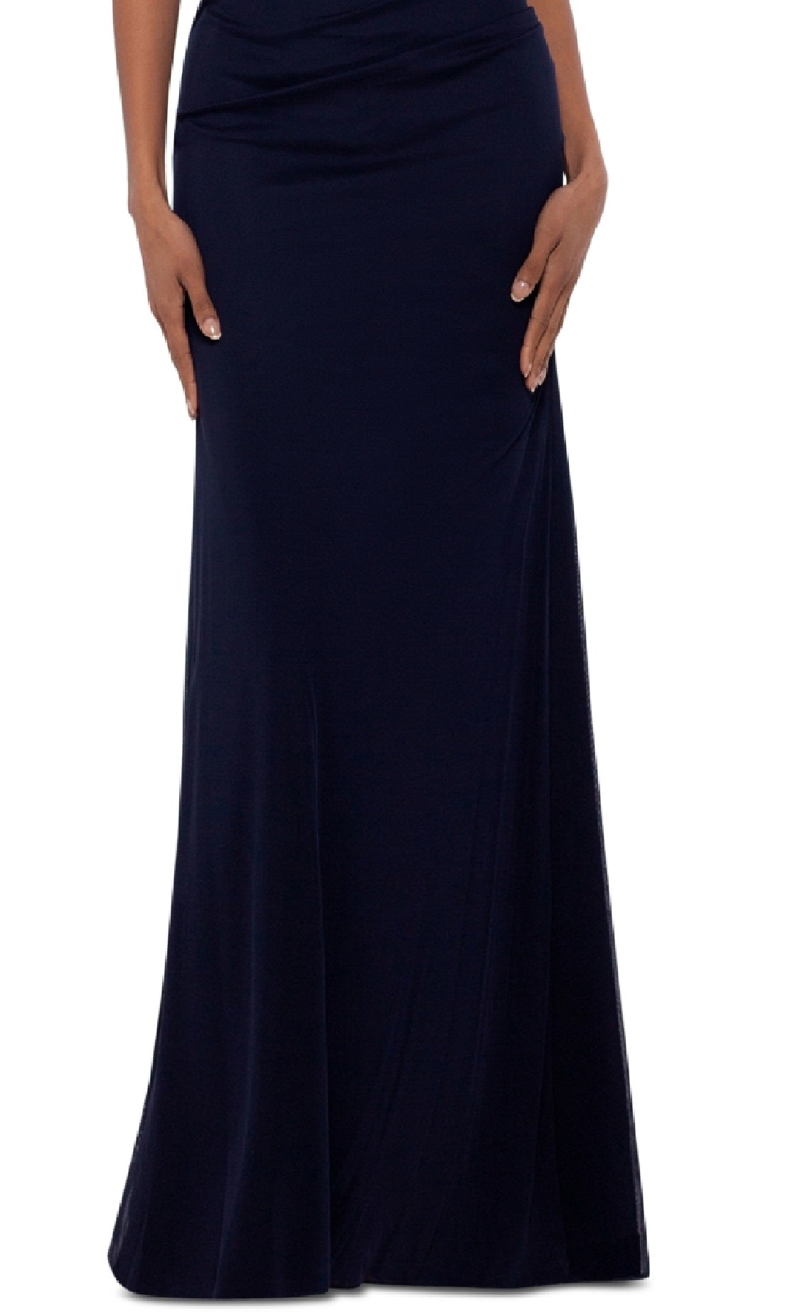 Vestido de festa feminino Betsy &amp; Adam com sobreposição de contas, azul, tamanho 4