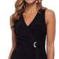 Vestido feminino Betsy &amp; Adam com babados e babados em cascata, preto, tamanho 10