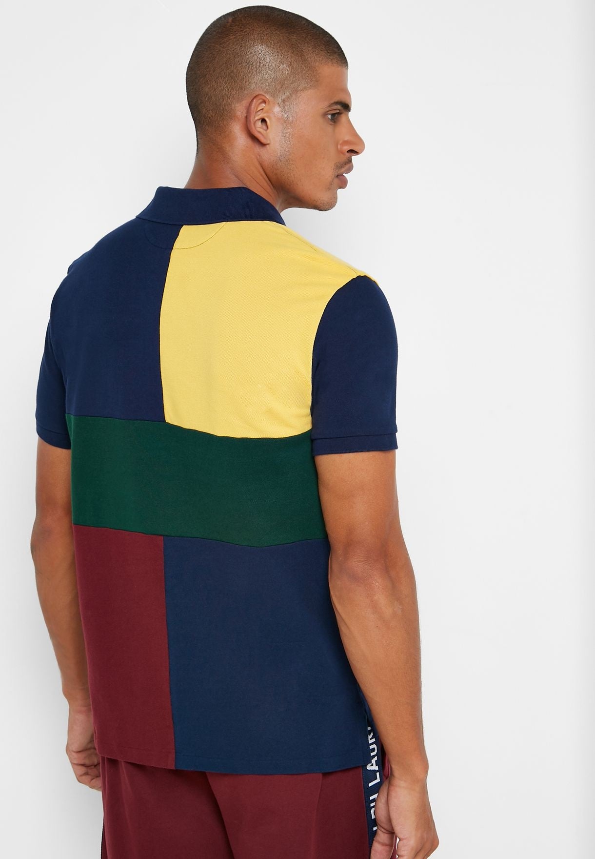 Polo Ralph Lauren Masculino Classic Fit Color Block Mesh Camisa Polo Amarela Tamanho Médio