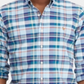 Camisa Oxford Listrada Masculina Ralph Lauren Classic Fit Azul Tamanho Médio