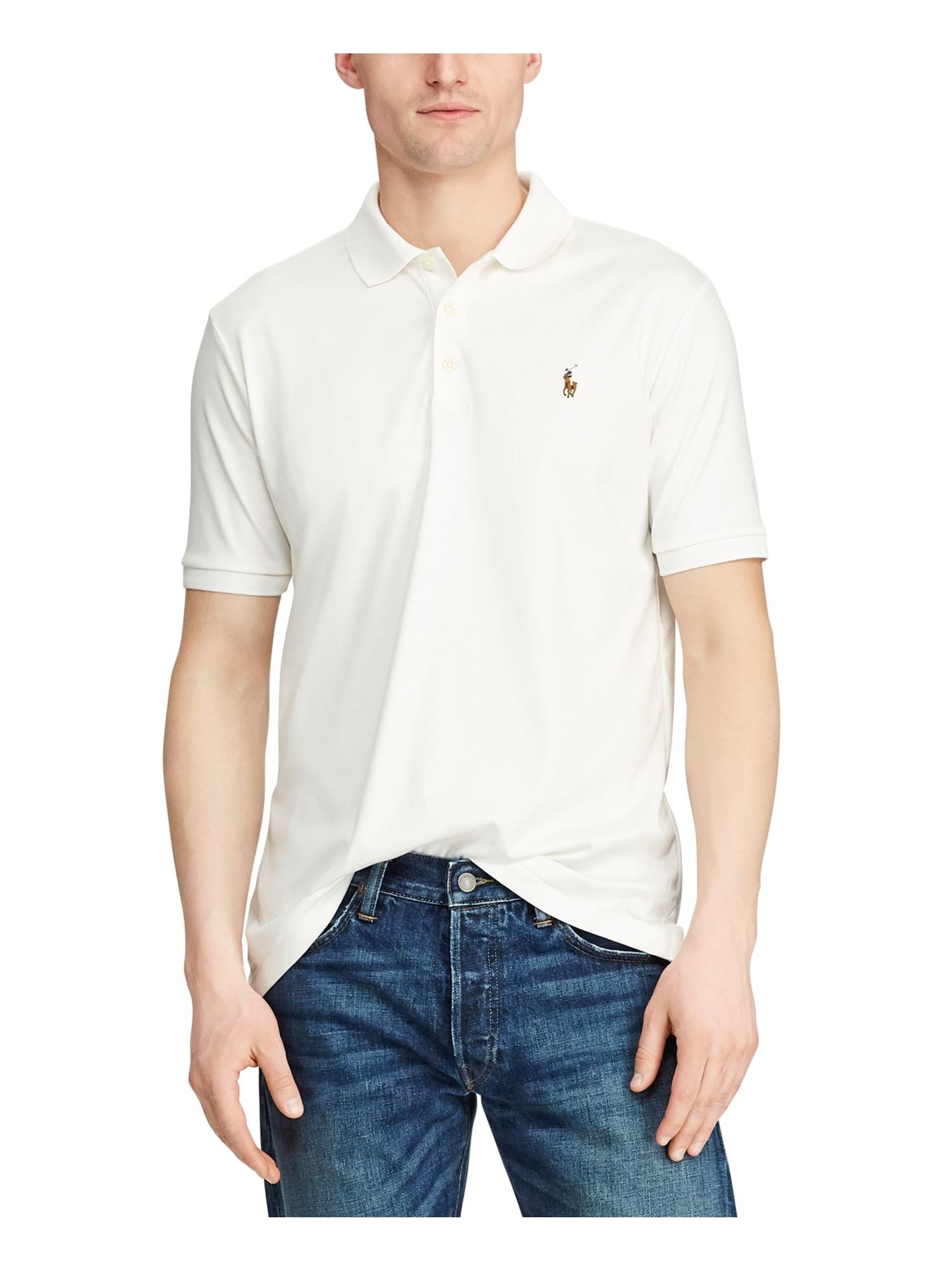 Polo Ralph Lauren Masculino Classic Fit Soft Touch Algodão Polo Branco Tamanho X-G