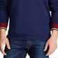 Camisa Polo Ralph Lauren Masculina Manga Longa em Malha com Capuz Azul Tamanho Médio