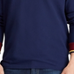 Polo Ralph Lauren Moletom com capuz masculino com patchwork e logotipo azul, tamanho pequeno