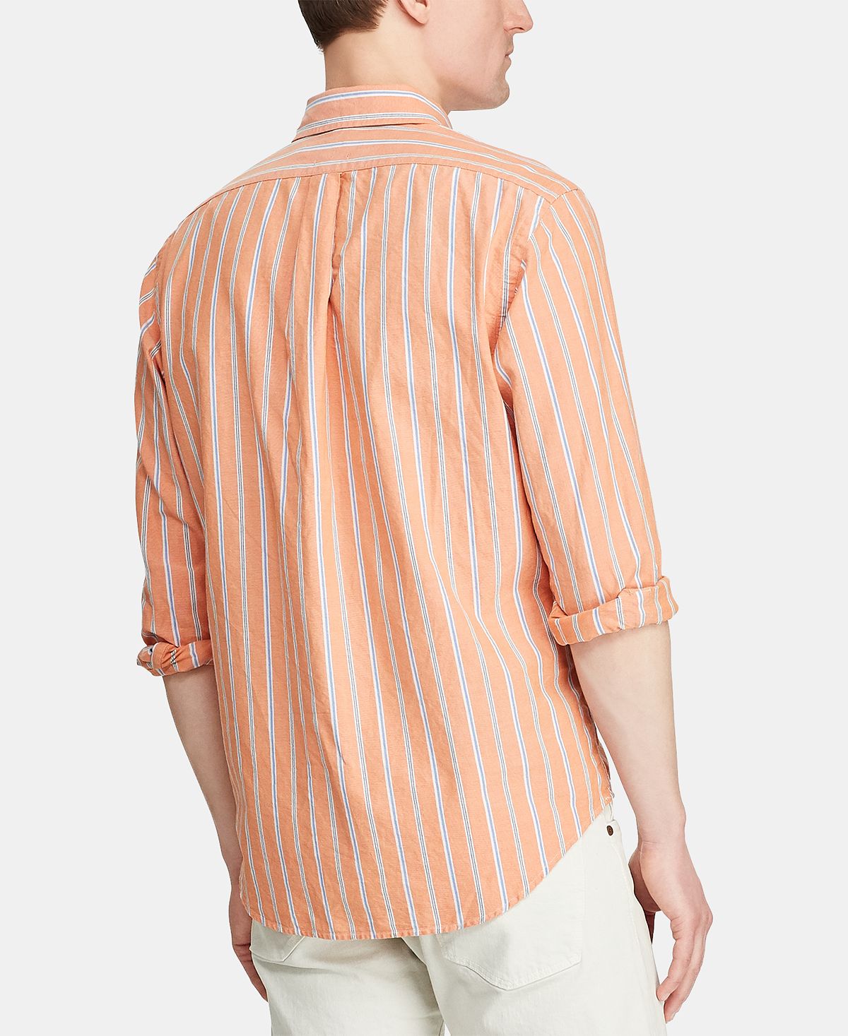 Camisa esportiva masculina Polo Ralph Lauren Oxford laranja tamanho pequeno