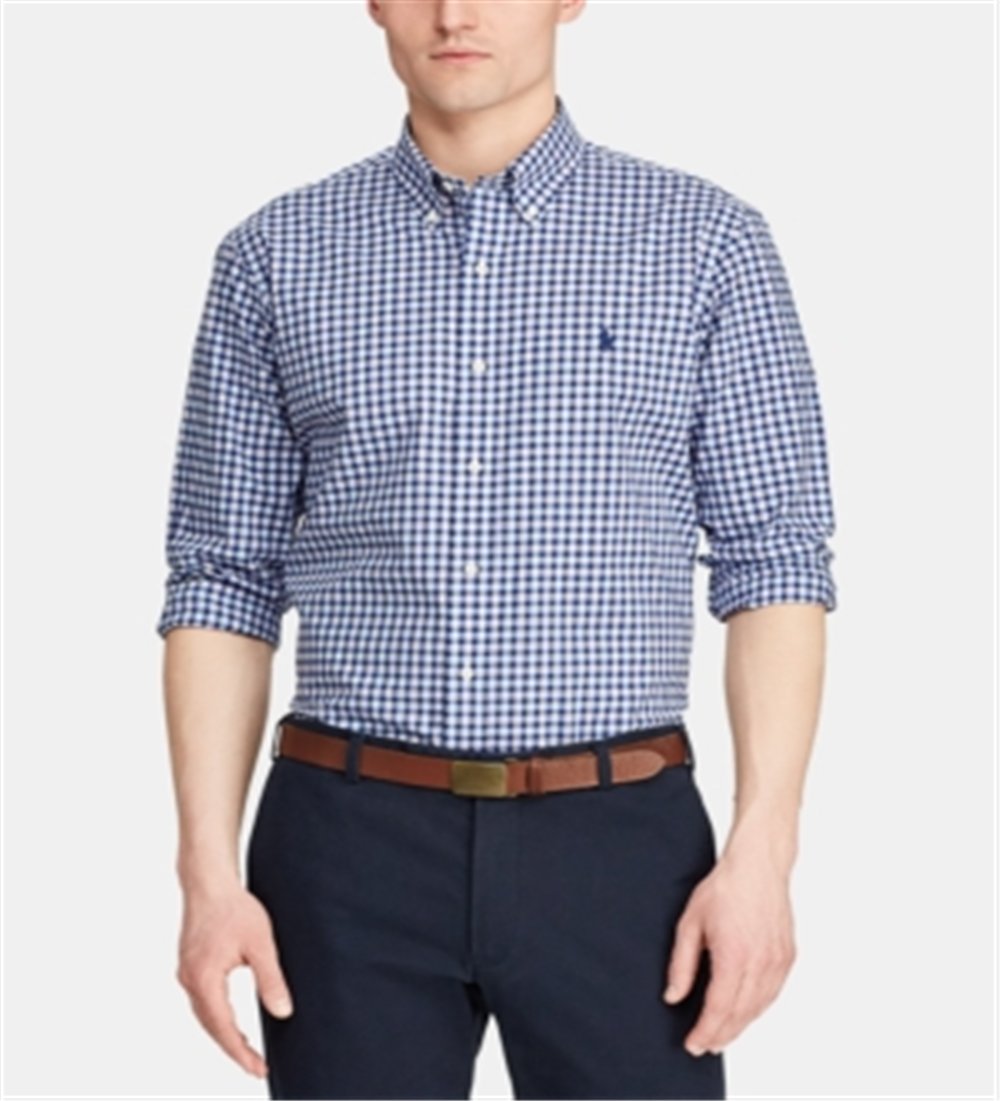 Camisa Ralph Lauren Masculina Classic Fit Azul Tamanho Médio
