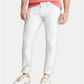 Calça jeans masculina Polo Ralph Lauren Slim Straight Stretch Varick com cinco bolsos, branca, tamanho 38x30