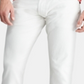 Calça jeans masculina Polo Ralph Lauren Slim Straight Stretch Varick com cinco bolsos, branca, tamanho 38x30