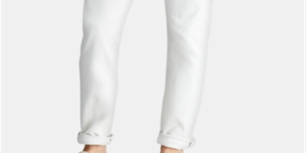 Calça jeans masculina Polo Ralph Lauren Slim Straight Stretch Varick com cinco bolsos, branca, tamanho 38x30