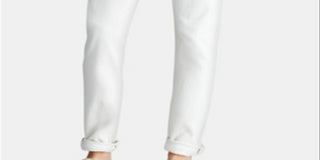 Calça jeans masculina Polo Ralph Lauren Slim Straight Stretch Varick com cinco bolsos, branca, tamanho 38x30