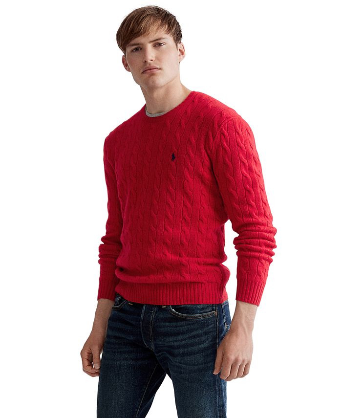 Suéter Polo Ralph Lauren Masculino de Lã e Caxemira, Vermelho, Tamanho Médio