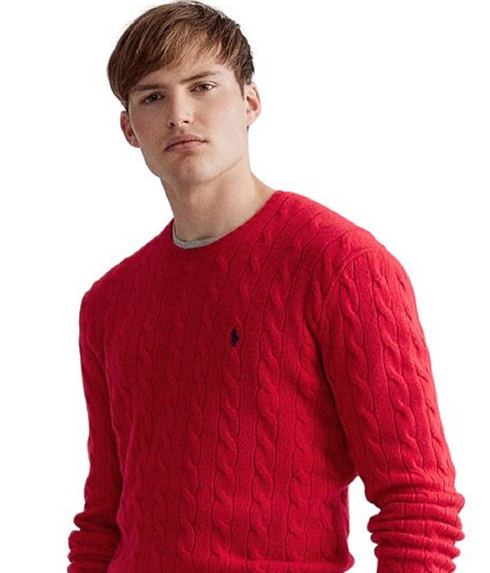 Suéter Polo Ralph Lauren Masculino de Lã e Caxemira, Vermelho, Tamanho Médio