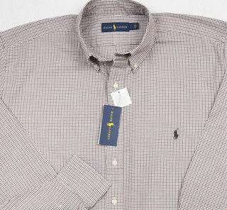 Camisa de sarja xadrez clássica masculina Polo Ralph Lauren, vermelha, tamanho 3LT