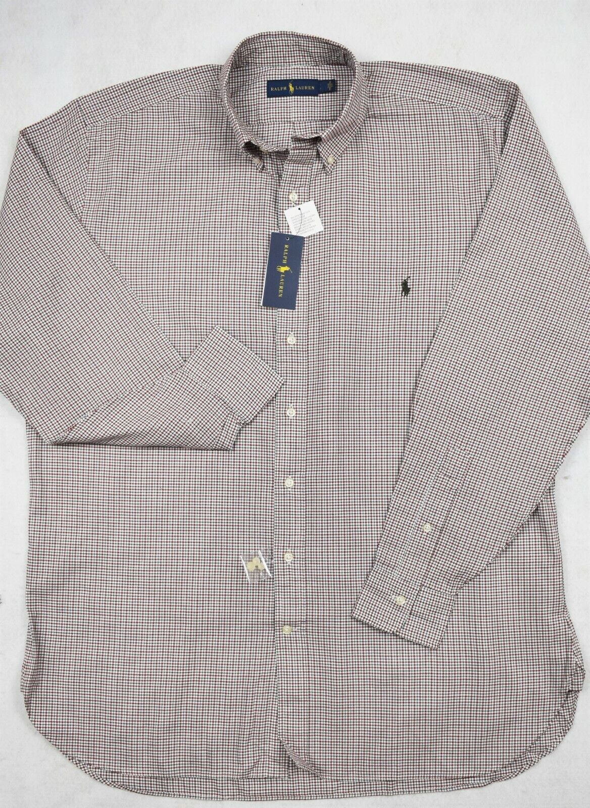 Camisa de sarja xadrez clássica masculina Polo Ralph Lauren, vermelha, tamanho 3LT