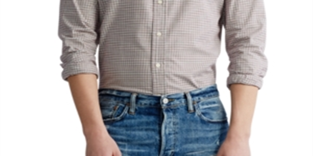 Camisa de sarja xadrez clássica masculina Polo Ralph Lauren, vermelha, tamanho 3LT