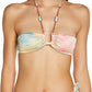 Chain Trim Bandeau Bikini Top in Pink Light