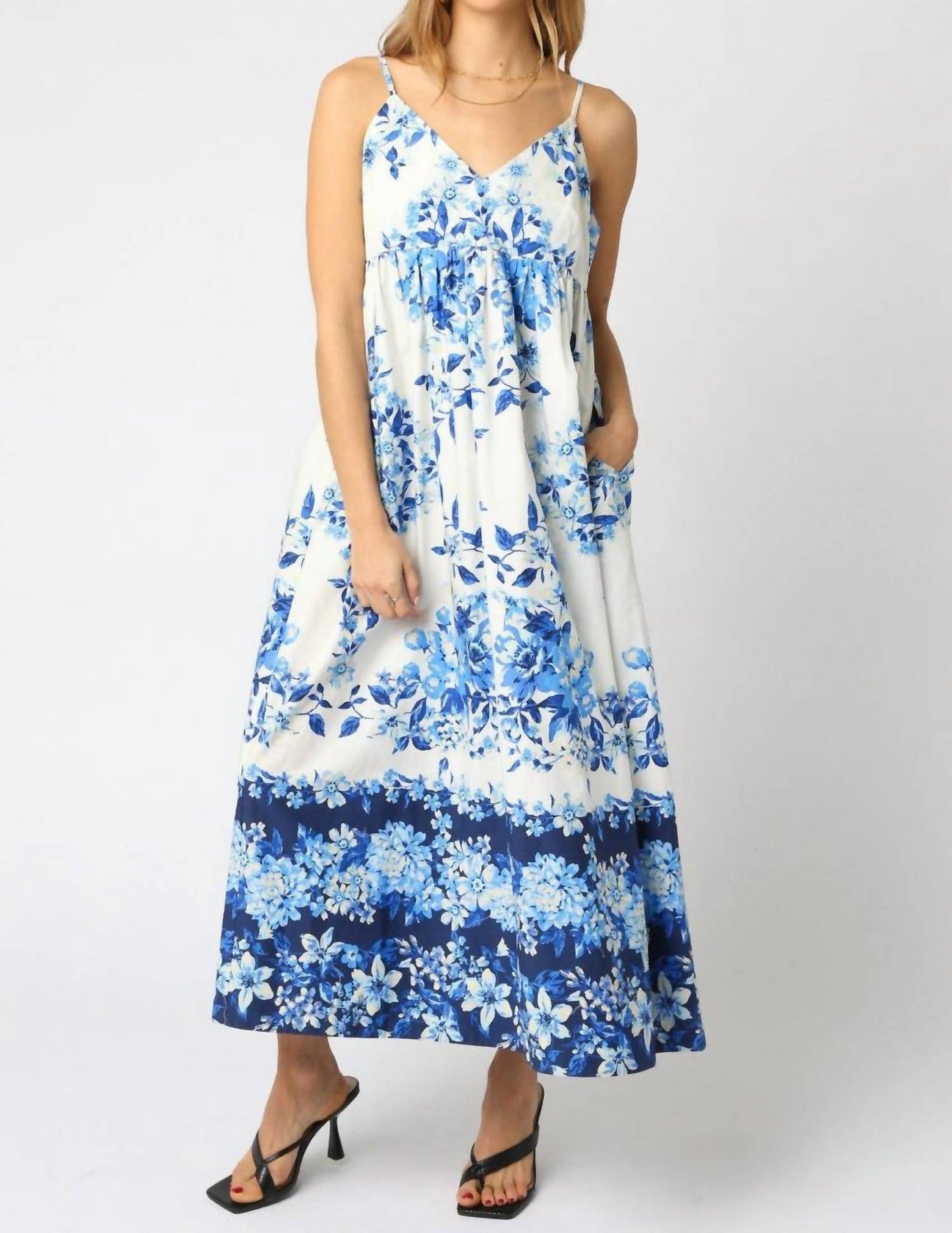 Olivaceous - Azure Bloom Maxi Dress