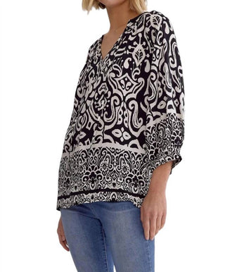 Entro - Renee Paisley Print 3/4 Sleeve Tunic